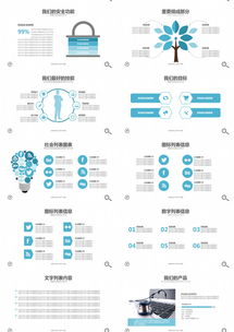 藍色簡約·創意新生 100頁熊貓辦公互聯網銷售PPT模板，賦能產品營銷新高度